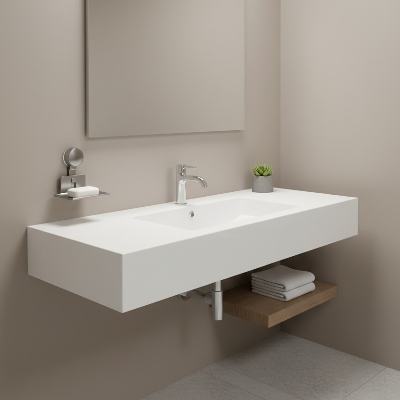 Un savon sur le porte savon douche dans une salle de bain de style moderne épurée
