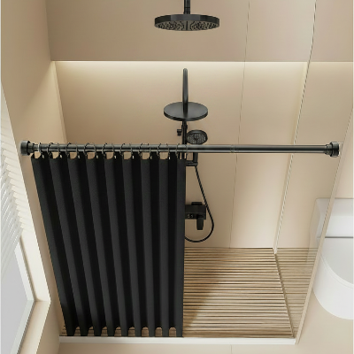 barre-extensible-de-douche-noir-avec-rideau-et-crochet-dans-une-douche-de-luxe
