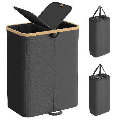 panier a linge 2 compartiment noir avec les 2 sacs amovibles