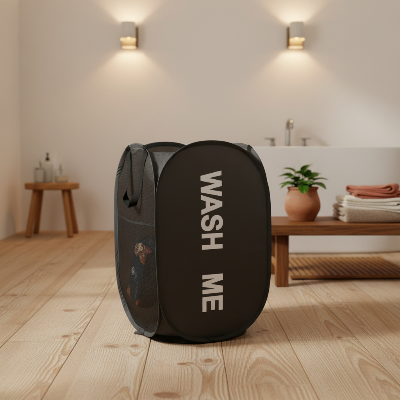 panier salle de bain noir dans salle de bain style chaleureux