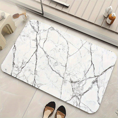 tapis absorbant pour salle de bain aux motifs de marbre 