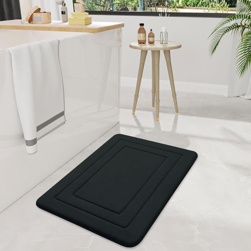 tapis de salle de bain noir