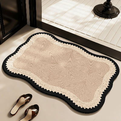 tapis pour salle de bain beige rétro