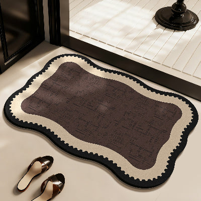 tapis pour salle de bain brun rétro