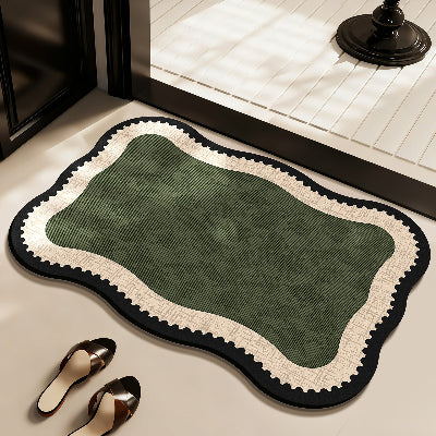 tapis pour salle de bain vert rétro